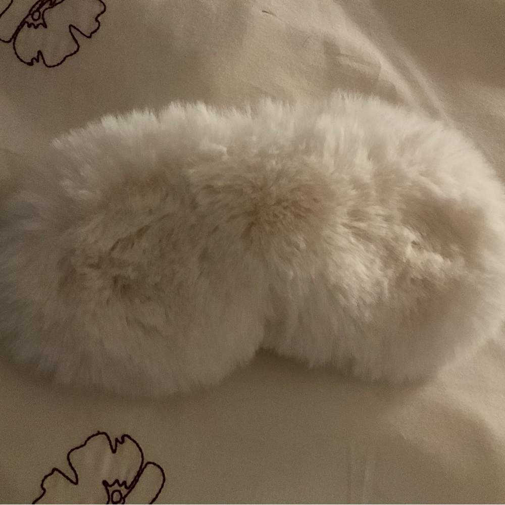 Luxurious White Faux Fur Sleep Mask